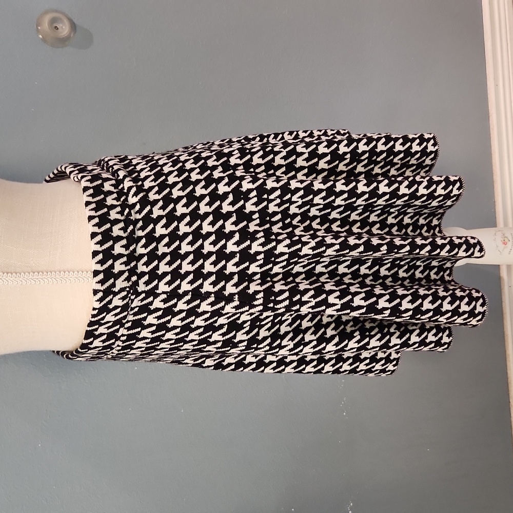 Vintage Y2K Candies Houndstooth Print Sweater Skater Circle Midi Length Skirt - Picture 3 of 8